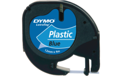 Lettertape plastic ultrablauw 12 mm, Dymo LetraTag