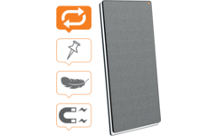 Whiteboard/memobord Nobo Move&Meet afneembaar en draagbaar 180x90cm zwart frame