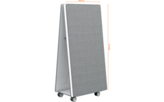 Whiteboard Nobo Move&Meet basis set afneembaar en draagbaar whiteboard/memobord grijs
