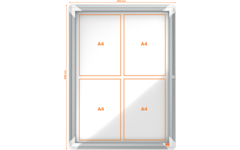 Binnenvitrine Nobo draaideur met slot 4 x A4