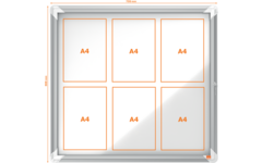 Binnenvitrine Nobo draaideur met slot 6 x A4