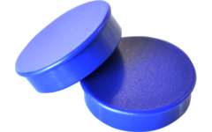 Magneet blauw 20 mm rond, 10 stuks