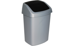 Afvalbak Swing 25L zilver/antraciet