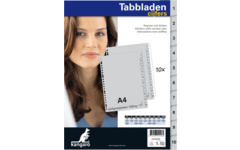 Tabbladen Kangaro A4 cijfers PP 120mµ grijs 23-rings 10-delig