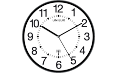 Wandklok Unilux wave radiogestuurd 30 cm zwart/wit