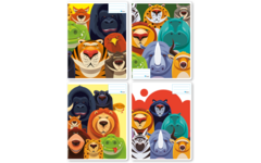 Schriften midicahiers 7,5-5-7,5, wilde dieren, 13,8 x 18 cm, 80 gr (25 stuks)
