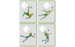 Schriften 24 lijnen, voetbal/volleybal, 16,5 x 21 cm, 80 gr (25 stuks)