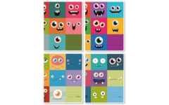 Schriften 9-6-9, monsters, 16,5 x 21 cm, 80 gr (25 stuks)