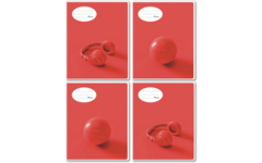 Schriften commerciaal 4x7,5 mm, 3D rood, 16,5 x 21 cm, 80 gr (25 stuks)