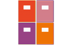 Schriften 24 lijnen, kleurenpalet, 16,5 x 21 cm, 80 gr (25 stuks)