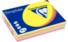 Kopieerpapier A4 fluor ass. kleuren 4 x 125 vel, 80 grs.