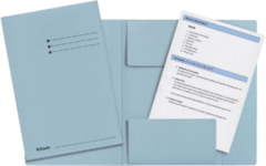 Dossiermap blauw folio gerecycled karton