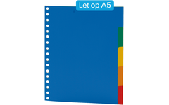 Tabbladen A5 17-rings kunststof 5-delig