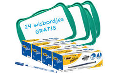 Whiteboardmarkers BIC 1721 blauw 144 stuks + 24 wisborden Combi-Deal