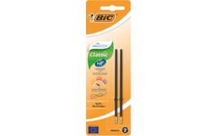 Navulling BIC Atlantis Classic medium punt 1 mm zwart, 2 stuks