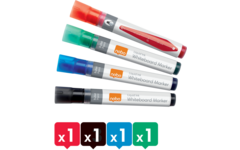 Whiteboardstiften Nobo Liquid Ink ronde punt 3 mm assorti 4 stuks