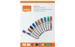 Whiteboardstiften Nobo Liquid Ink ronde punt 3 mm assorti, 10 stuks