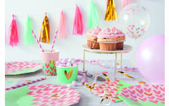 Party-Box roze hartjes, 6-persoons (42-delig)