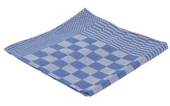 Theedoek blok 70 x 70 cm blauw/wit geruit