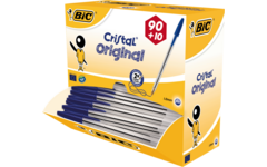 Balpen BIC Cristal blauw Voordeelpak 90 + 10 gratis