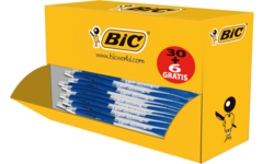 Balpen BIC Atlantis blauw Voordeelpak 30 + 6 gratis