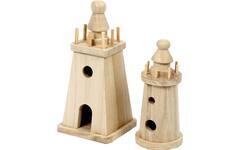 Vuurtoren, 2 stuks, keizerin boom,  afm 13,5 × 6 cm en 18 × 8 cm